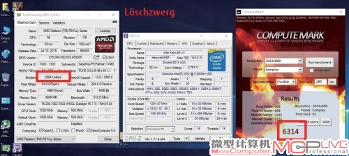 一名来自德国的网友“Loeschzwerg”也宣布成功开核了R9 Fury显卡，并附上了开核前(上图)、后(下图)硬件信息对比和性能测试的简单对比截图。